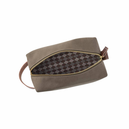 Light Brown Canvas Dopp Kit