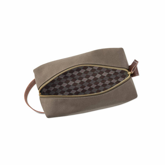 Light Brown Canvas Dopp Kit
