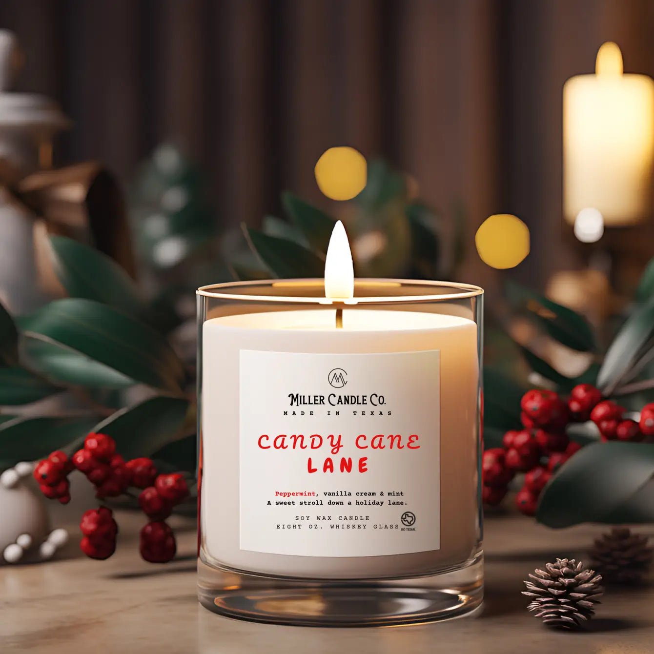 Candy Cane Lane  Candle - Limited Time Winter Collection  - MillerCandleCo.
