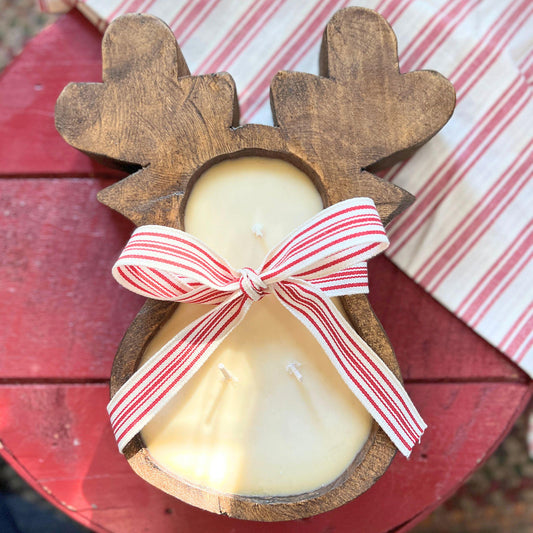 Reindeer Dough Bowl Candle